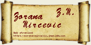Zorana Mirčević vizit kartica